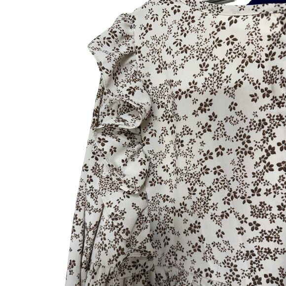 NWOT &Merci Floral Ruffle Blouse Womens Size Medium - Picture 6 of 8